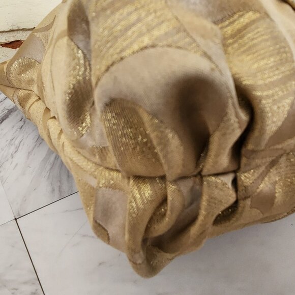 Vintage Coach Poppy Op Art Glam Gold Tote Bag Purse - Picture 11 of 14